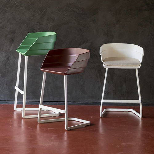 Chaise de bar contemporaine - RIFT - MOROSO - d'intérieur / en polypropylène / avec piètement en acier à revêtement par poudre