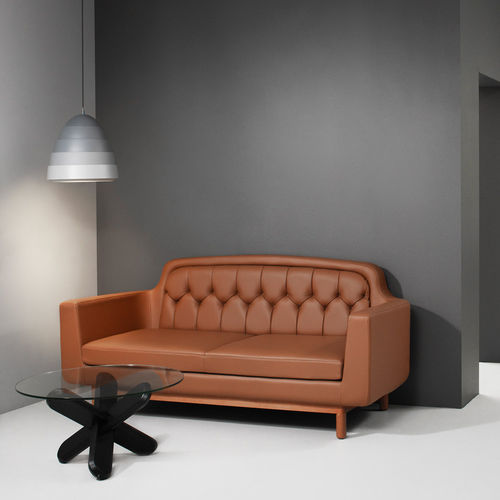 Canapé contemporain - ONKEL - Normann Copenhagen - en cuir / marron / gris