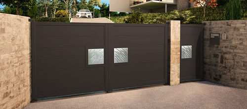 Portail battant - NIGHT & DAY® - Horizal - en aluminium / à lames / motorisé
