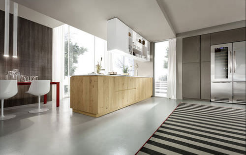 Cuisine contemporaine - MATERIKA - Pedini - en bois massif / en bois / sans poignée