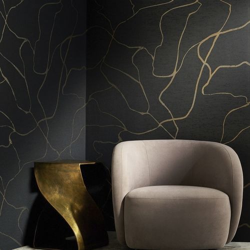 Papier peint contemporain - Lustrous Lines - Phillip Jeffries - en textile / motif abstrait / aspect métal