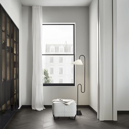 Pouf contemporain - NEW YORK - Poliform - en tissu / en cuir / en métal peint