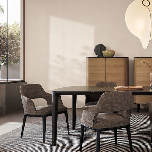 Chaise contemporaine - SOPHIE LITE - Poliform - d'intérieur / en tissu / en cuir