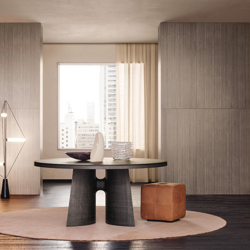 Pouf contemporain - ONDA - Poliform - en tissu / en cuir / carré
