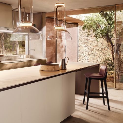 Chaise de bar contemporaine - VENTURA - Poliform - d'intérieur / de cuisine / en tissu