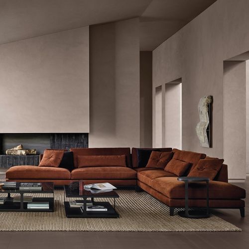 Canapé modulable - BELLPORT - Poliform - contemporain / en tissu / en cuir
