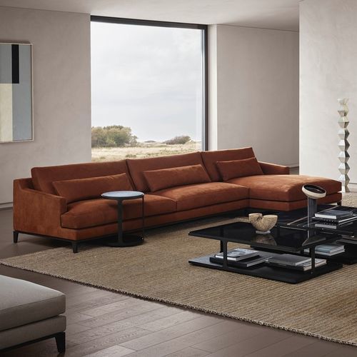 Canapé modulable - BELLPORT - Poliform - contemporain / en tissu / en cuir