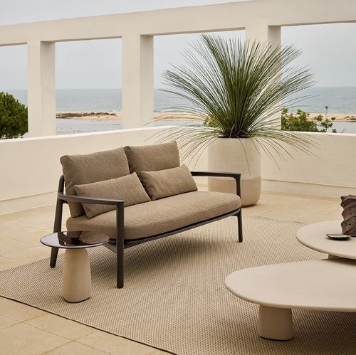 Canapé contemporain - MAGNOLIA - Poliform - d'extérieur / en tissu / avec accoudoirs