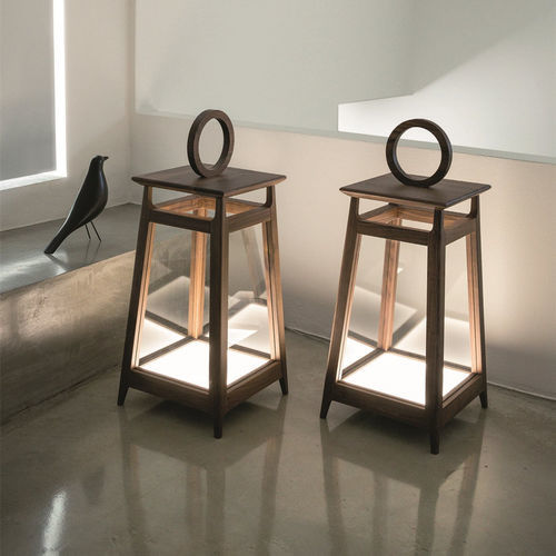 Lampe de sol - AMARCORD - Porada - en verre / en noyer / contemporaine