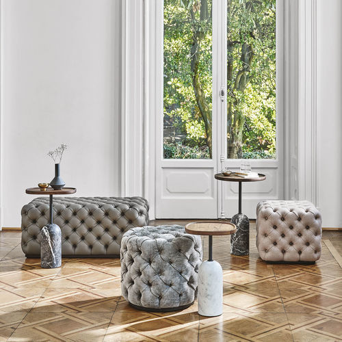 Pouf chesterfield - ALCIDE - Porada - en tissu / carré / rond