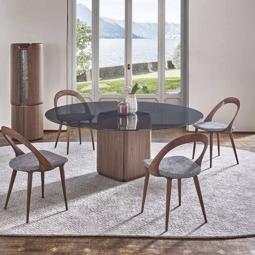 Table à manger contemporaine - BAY - Porada - en bois / en verre / en marbre