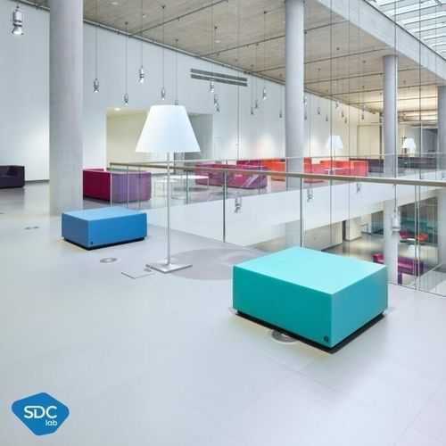Ottoman contemporain - RPBW - SDC_lab - en tissu / carré / tapissé