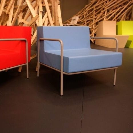 Fauteuil contemporain - FRAME 100 - SDC_lab - en tissu / en cuir / en aluminium