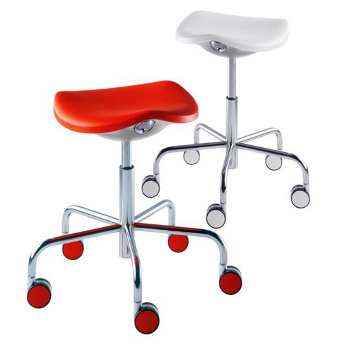 Tabouret contemporain - WELCOME - REXITE - en technopolymère / avec piètement en acier chromé / à roulettes
