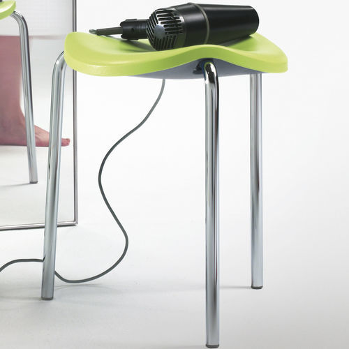 Tabouret contemporain - WELL - REXITE - en technopolymère / avec piètement en acier chromé / 3 pieds
