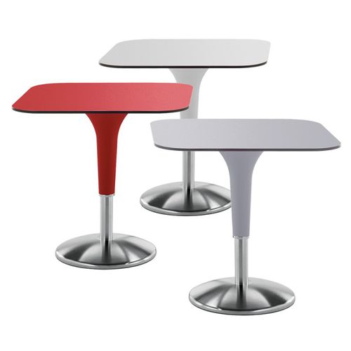 Table bistrot contemporaine - ZANZIPLANO - REXITE - en HPL / avec piètement en acier chromé / ronde
