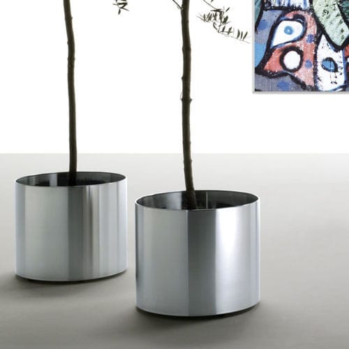 Jardinière en acier inoxydable brossé - NOX FLORA - REXITE - ronde / contemporaine / pour espace public