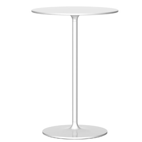Table mange-debout contemporaine - POPPY - REXITE - en cristal / avec piètement en acier peint / ronde