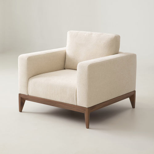 Fauteuil contemporain - OSCAR - Rivolta - en cuir / en tissu / en bois