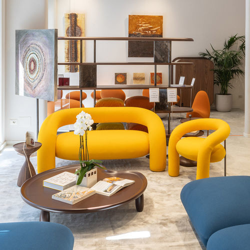 Canapé contemporain - TUBE - Rossi di Albizzate - en tissu / en cuir / blanc
