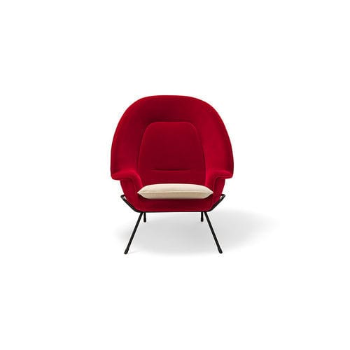 Fauteuil contemporain - Cinzia - Rossi di Albizzate - en tissu / avec dossier haut / rouge