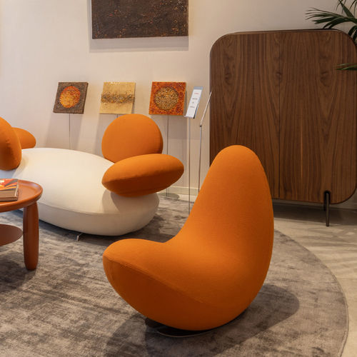 Chauffeuse design organique - DONDOLO DIN DON - Rossi di Albizzate - en tissu / en acier / orange