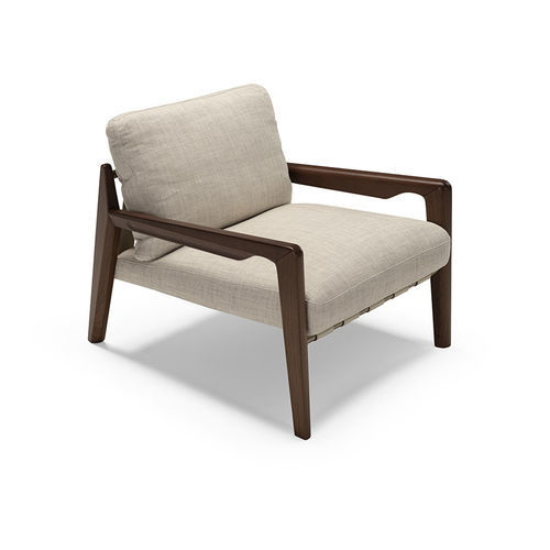 Fauteuil contemporain - Olimpia - Rossi di Albizzate - en cuir / en tissu / en bois