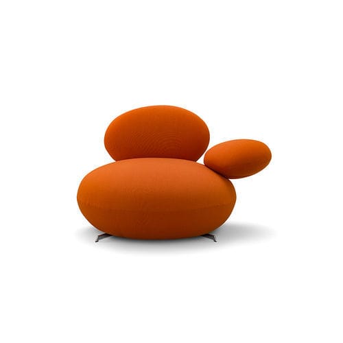 Fauteuil design organique - Supersassi Ginger - Rossi di Albizzate - en cuir / en tissu / en acier