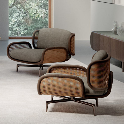 Fauteuil contemporain - Tulita - Rossi di Albizzate - en tissu / en bois / en corde