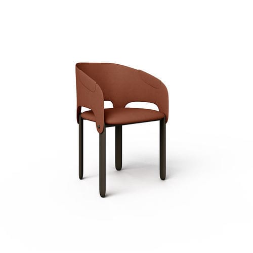 Chaise contemporaine - Lora - Rossi di Albizzate - d'intérieur / en cuir / avec piètement en chêne