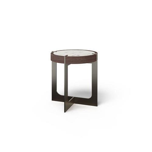 Table d'appoint contemporaine - Fred - Rossi di Albizzate - en bois / en marbre / avec piètement en métal