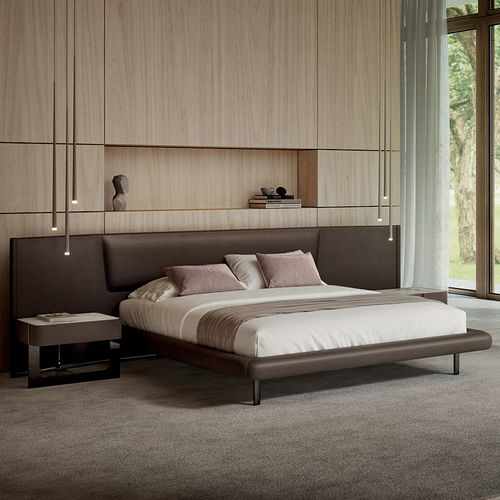 Lit double - Frame - Rossi di Albizzate - contemporain / tapissé / avec tête de lit