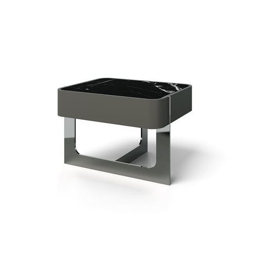 Table d'appoint contemporaine - Sing Sing - Rossi di Albizzate - en marbre / avec piètement en métal / ronde