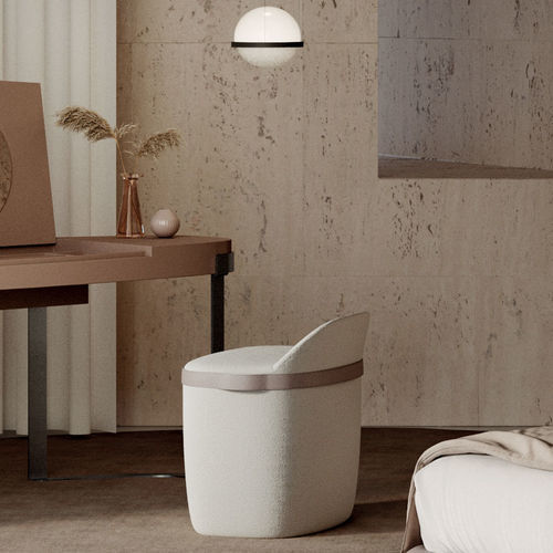 Pouf contemporain - Sweetheart - Rossi di Albizzate - en tissu / rond / blanc
