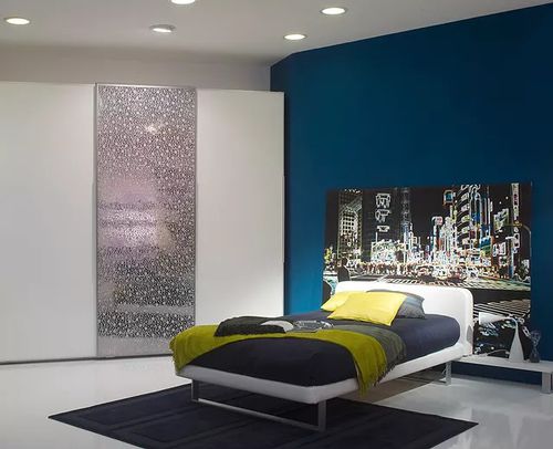 Chambre d'enfant blanche - BUBBLE - Sangiorgio Mobili - orange / noire / en simili cuir