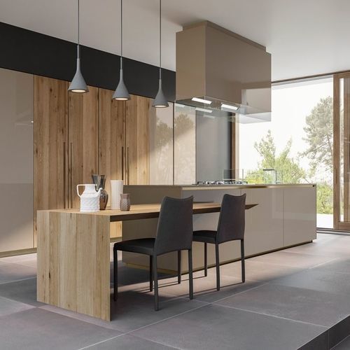 Cuisine contemporaine - SISTEMA MEDITERRANEUM - SCIC - en bois / en verre / en pierre