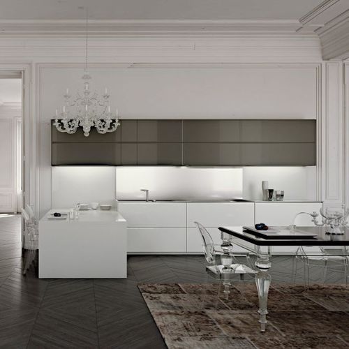 Cuisine contemporaine - CONCHIGLIA - SCIC - en verre / en L / modulaire
