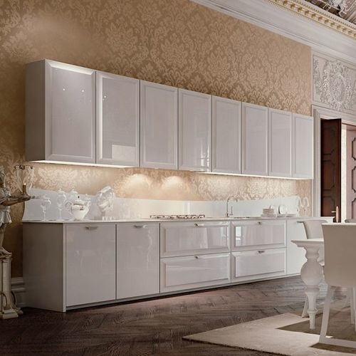 Cuisine classique - DIAMOND - SCIC - en bois / en verre laqué / avec îlot