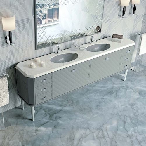 Meuble vasque double - BELLAGIO - SCIC - à poser / en bois laqué / en verre laqué