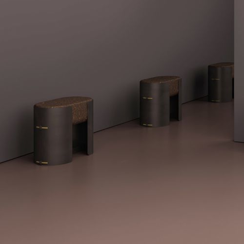 Tabouret contemporain - BOLOTA CAPTURE - Skram Furniture - en liège / avec piètement en aluminium / contract