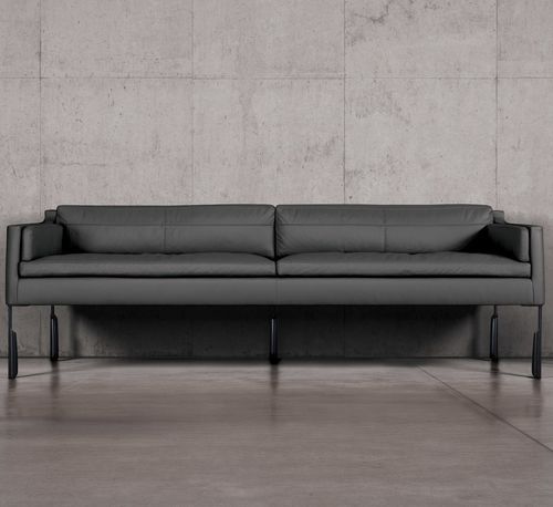 Canapé contemporain - ALTAI - Skram Furniture - en cuir / gris / orange