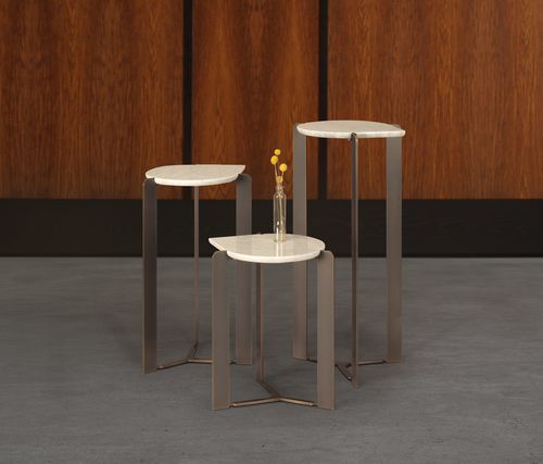 Table d'appoint contemporaine - DROP  - Skram Furniture - en marbre / avec piètement en métal / sur mesure