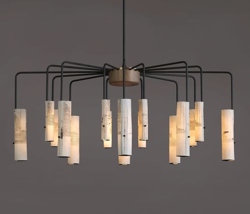 Lustre contemporain - ARAK 16-ARM - Skram Furniture - en bronze / en aluminium / en porcelaine