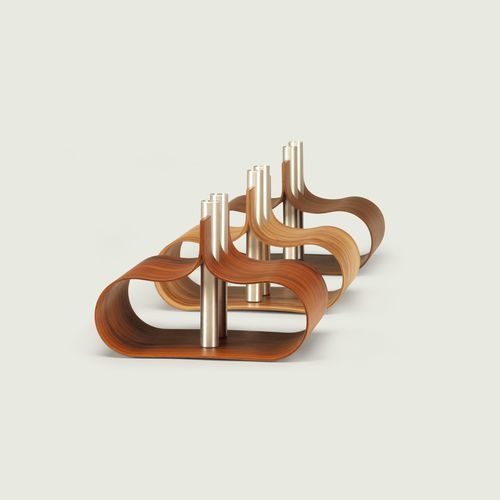 Vase design original - VIDALIA - Skram Furniture - en placage de bois / en aluminium