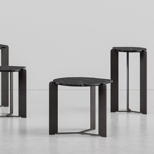 Table d'appoint contemporaine - D03 - Skram Furniture - en marbre / avec piètement en métal / résidentielle