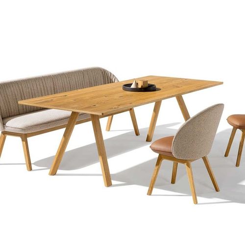 Table à manger contemporaine - TASO - TEAM 7 - en chêne / en bois massif / avec piètement en chêne