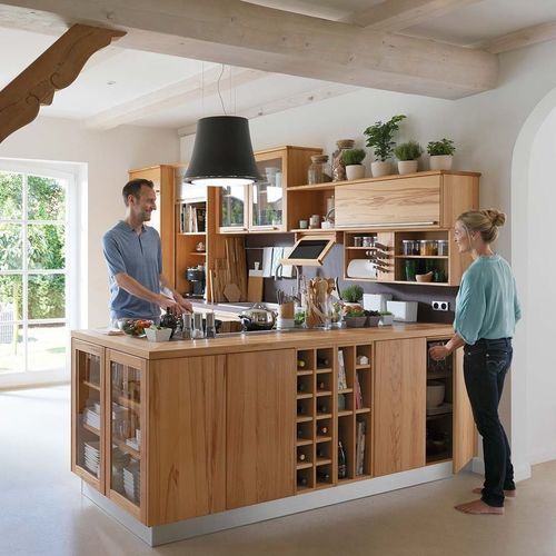 Cuisine contemporaine - RONDO - TEAM 7 - en bois / en bois massif / en pierre