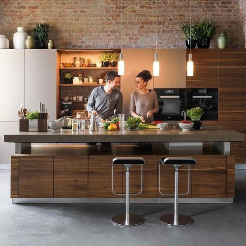 Cuisine contemporaine - K7 - TEAM 7 - en bois / en bois massif / avec îlot