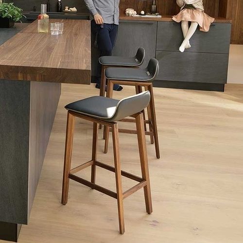 Chaise de bar contemporaine - ARK - TEAM 7 - d'intérieur / en tissu / en cuir