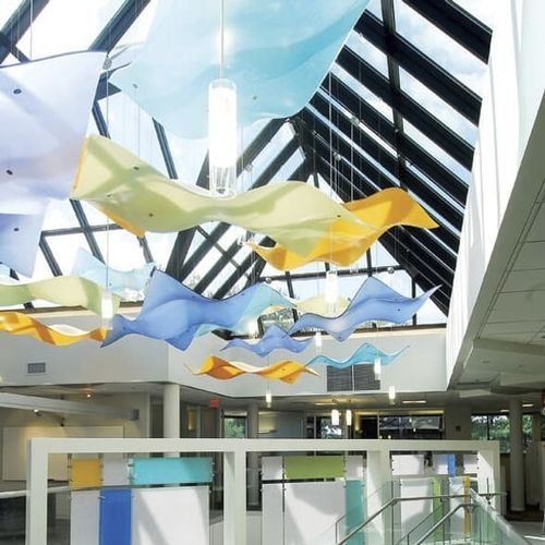 Faux-plafond en résine - Shapes Symphony - 3Form - en îlot / pour bureau / d'intérieur
